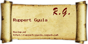 Ruppert Gyula névjegykártya