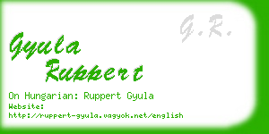 gyula ruppert business card